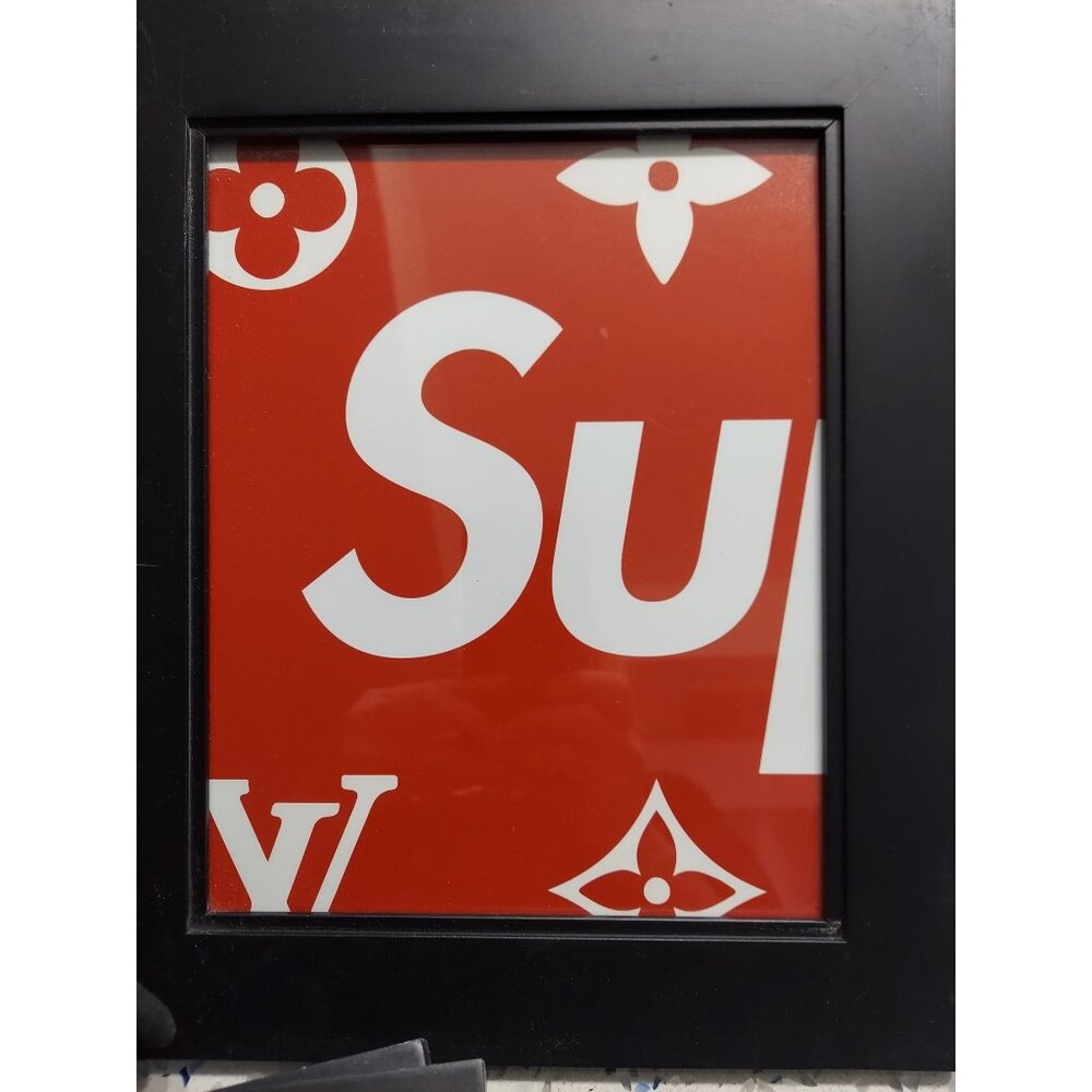 Supreme Logo Art Print Framed in Black Picture Frame